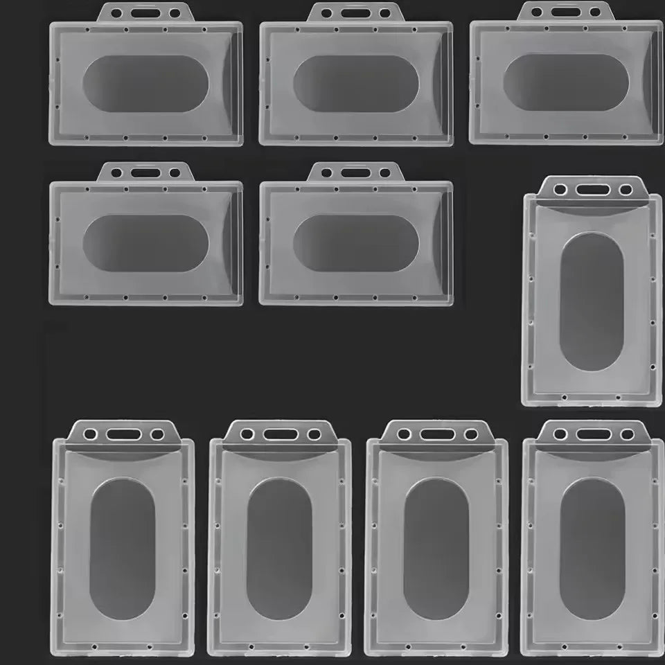 20/5/1PCS Waterproof Clear Plastic PVC ID Card Name Badge Holder Transparent Business Card Sleeve Cover for School Office