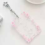 Transparent Clear Acrylic 3 Inch Kpop Photocards Holder Photos Cards Star Holder Bags Pendant Star Chaser Card School Stationery