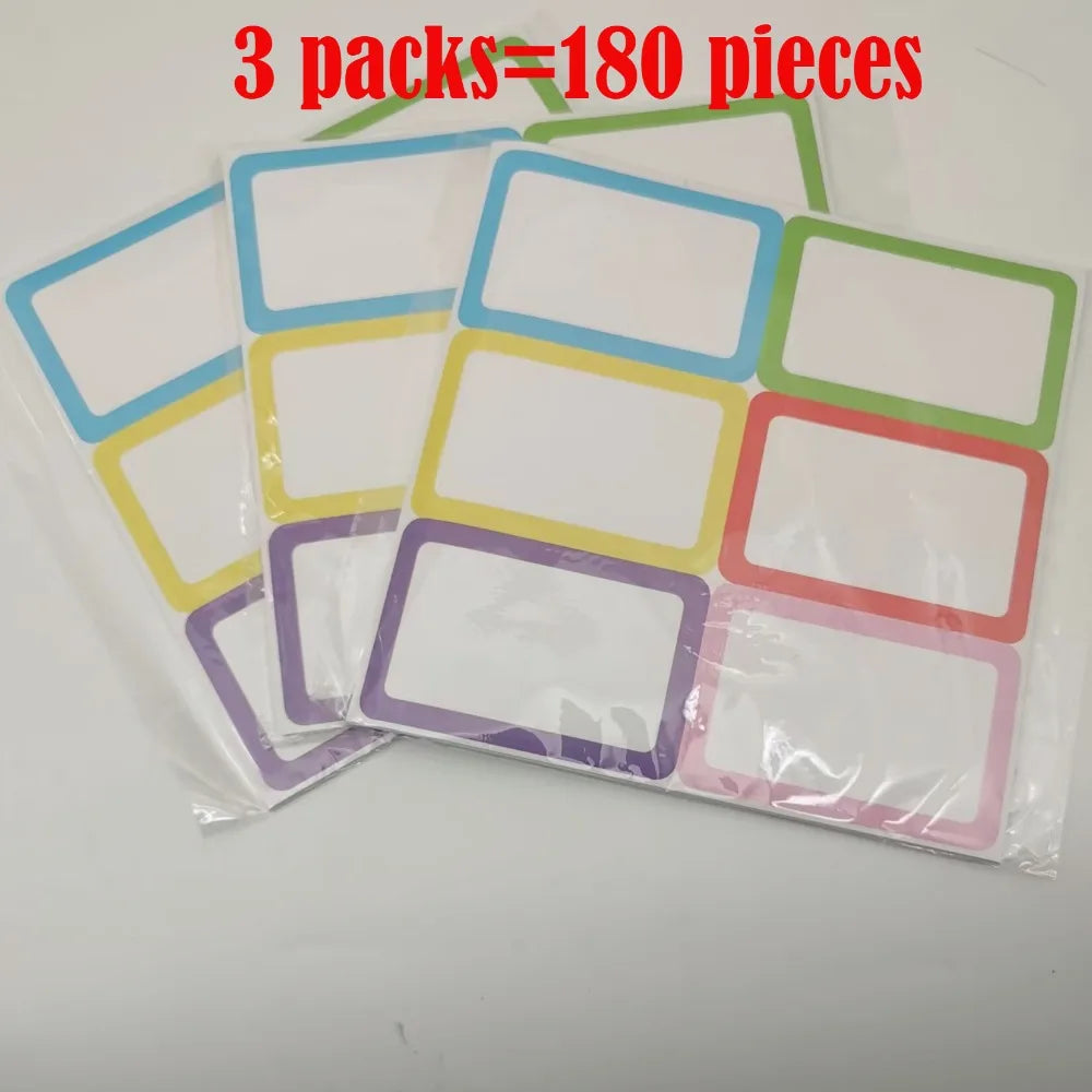 60pcs Name Tags Stickers 3.5" x2.25" Labels for Office, Meeting, School, Teachers and Mailing 6 Colors