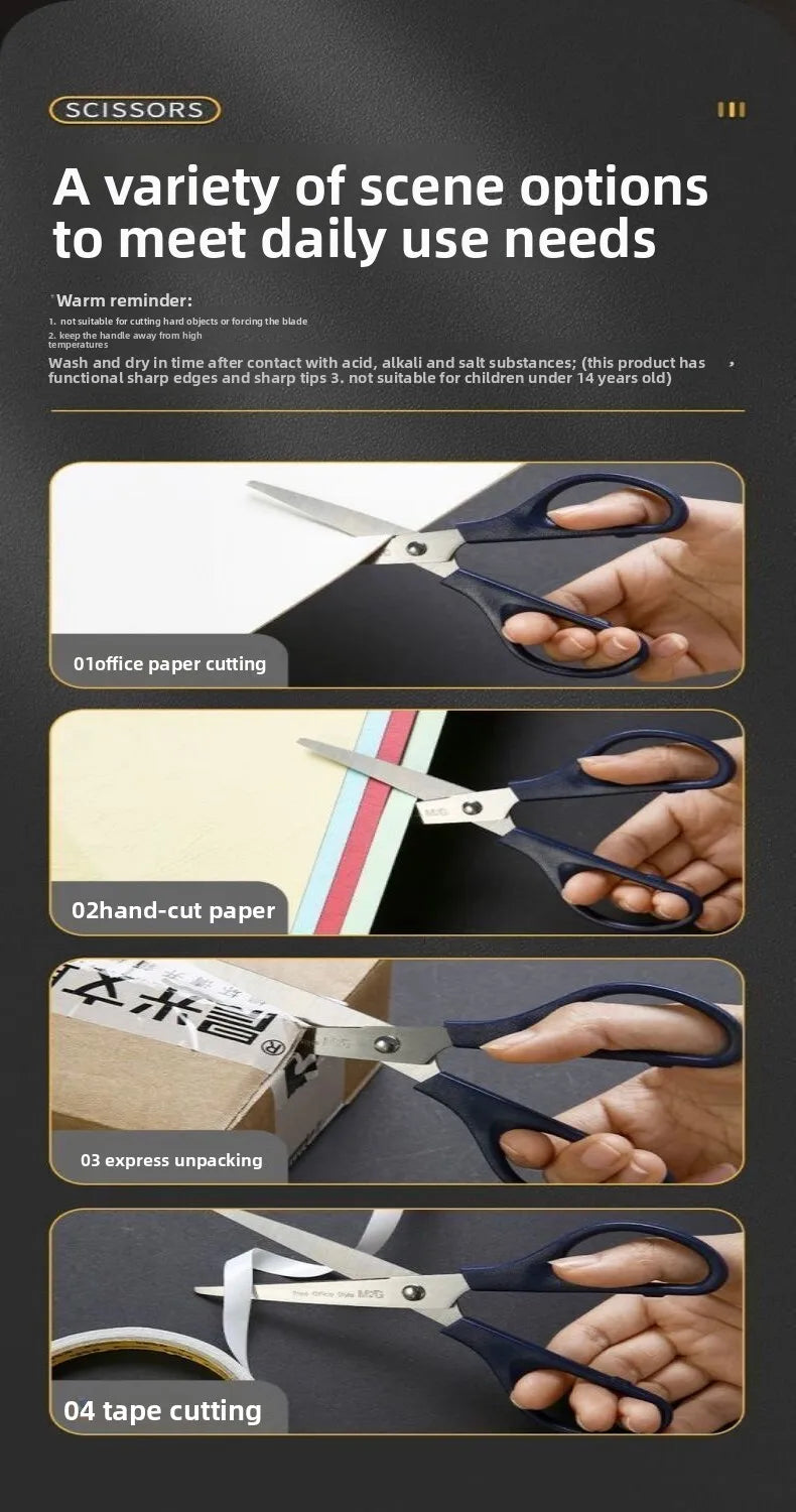 SK5 Alloy Steel Round Head Safety Scissors Ergonomic Multi Color Handle Durable Smooth Home Office School Craft DIY