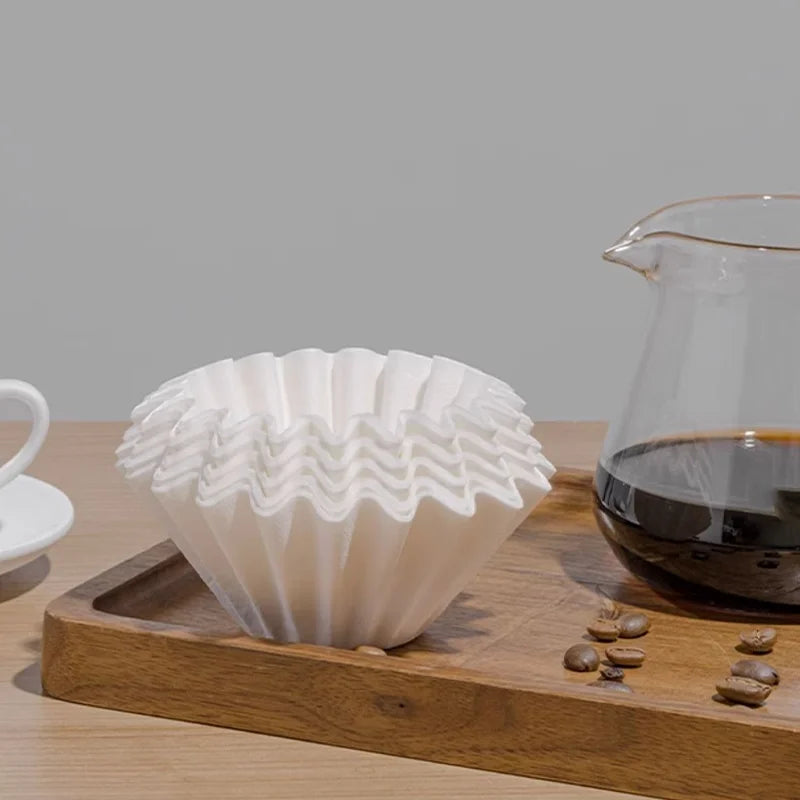 YRP Coffee Filter Papers 50 Sheets 1-2Cups 3-4Cups Paper Filter #155  #185 Pour Over Coffee Dripper & Wave Dripper Barista Tools