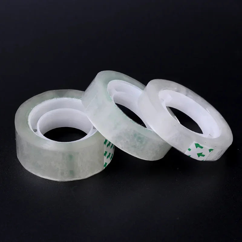 1-3Roll Transparent Tape Width 8/12/18mm Packing Tape Traceless Students Adhesive Tape Packaging Tool Stationery Office Supplies