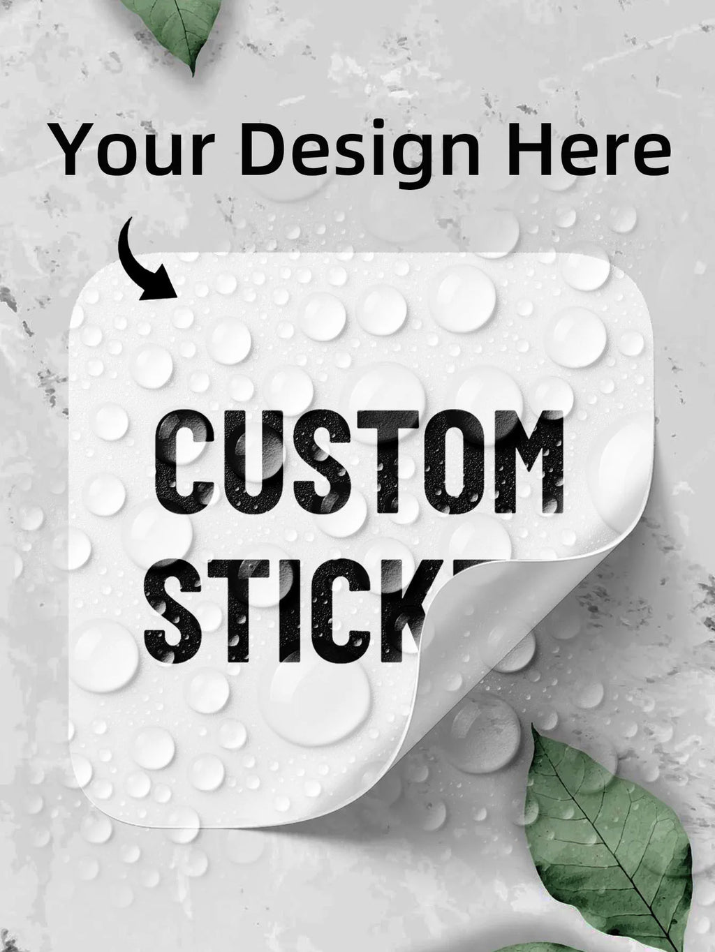1/60/120/240 Custom Square PVC Stickers Waterproof Personalized for Party, Label, Packaging