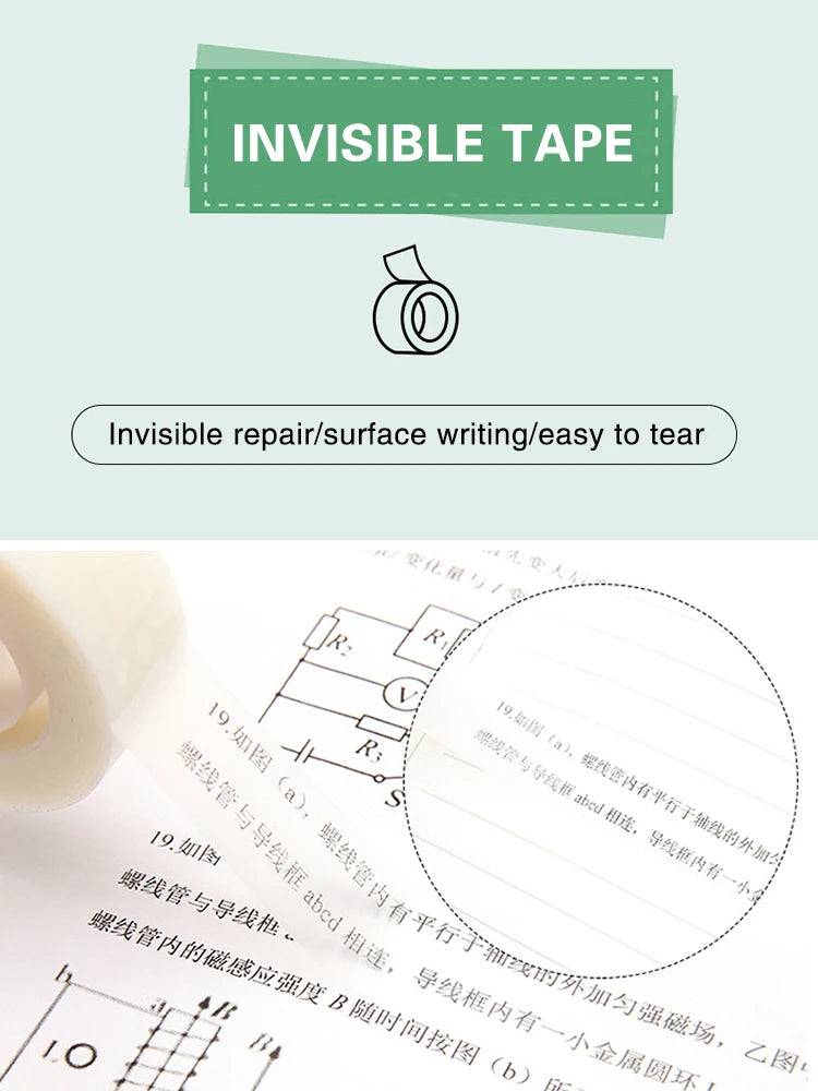 3M 810 Invisible Tape with Dispenser Test Tape Copy No Trace Easy To Tear Off Surface Writing Student Mistakes Tape Home Office