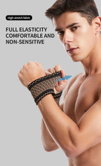 1Pair Copper Fiber Sports Wrist Support Sweat-Absorbent Breathable Knitted Nylon Wrist Brace Outdoor Sports Badminton Men Women