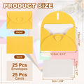 25Sets Mini Envelopes with Heart Clasp 9x5.4cm Blank Note Cards with 10.5x7.5cm Envelopes for Gift Wedding Invitation Graduation