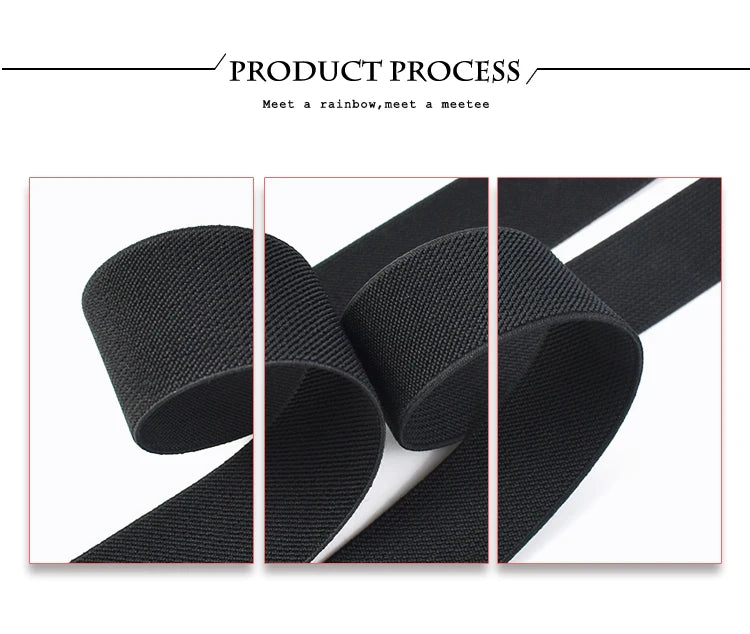 1/2/3/5M 10-80mm Black Elastic Band Nylon Rubber Bands At The Meter Apparel Sewing Bungee Cord Belt Spring Webbing Tape Supplies