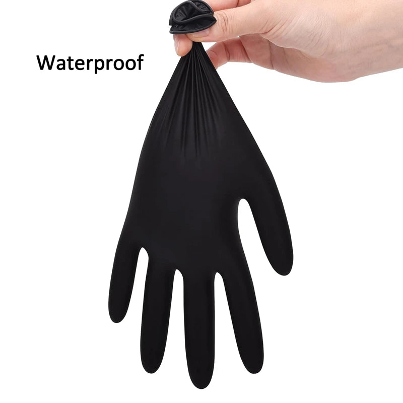 Nitrile Disposable Gloves Black 20/50/100PCS Latex Powder Free Gloves Industrial Grade Cooking Working Cleaning Hair Dye Gloves