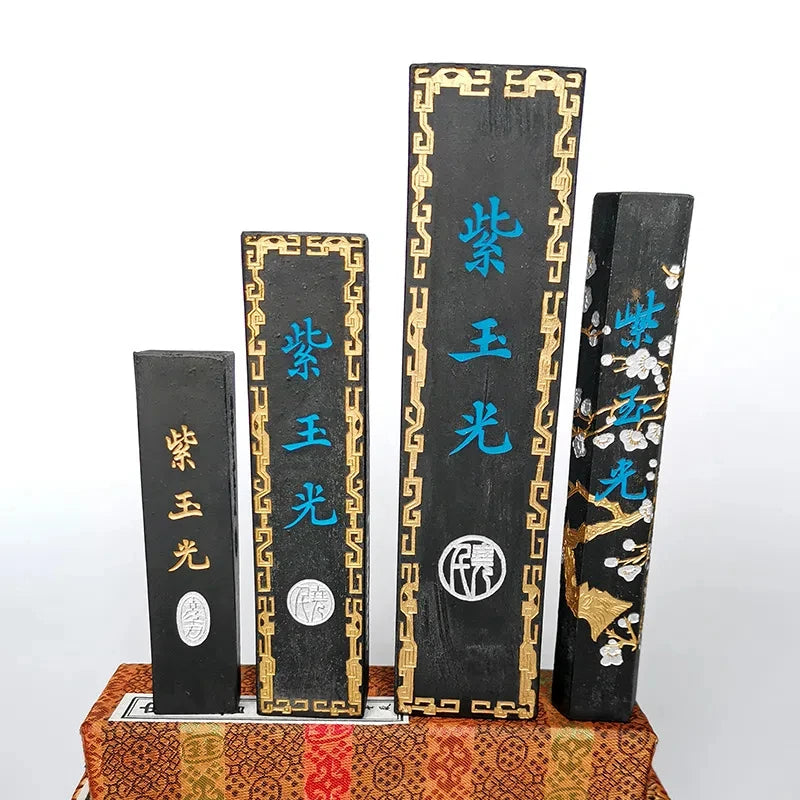 High End Chinese Shanghai Ink Ingot Calligraphy Painting Oil Soot Ink Blocks Chinese Calligraphy Brush Oil Smoke Ink Stick Stone