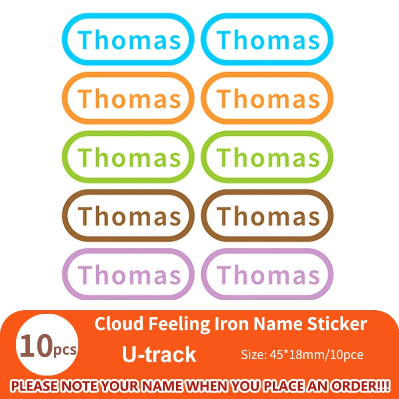 Custom Clothes Ironing Name Sticker Personalized Washable Stickers  Heat Transfer Labels on Fabric Clothing Babysuit Tags
