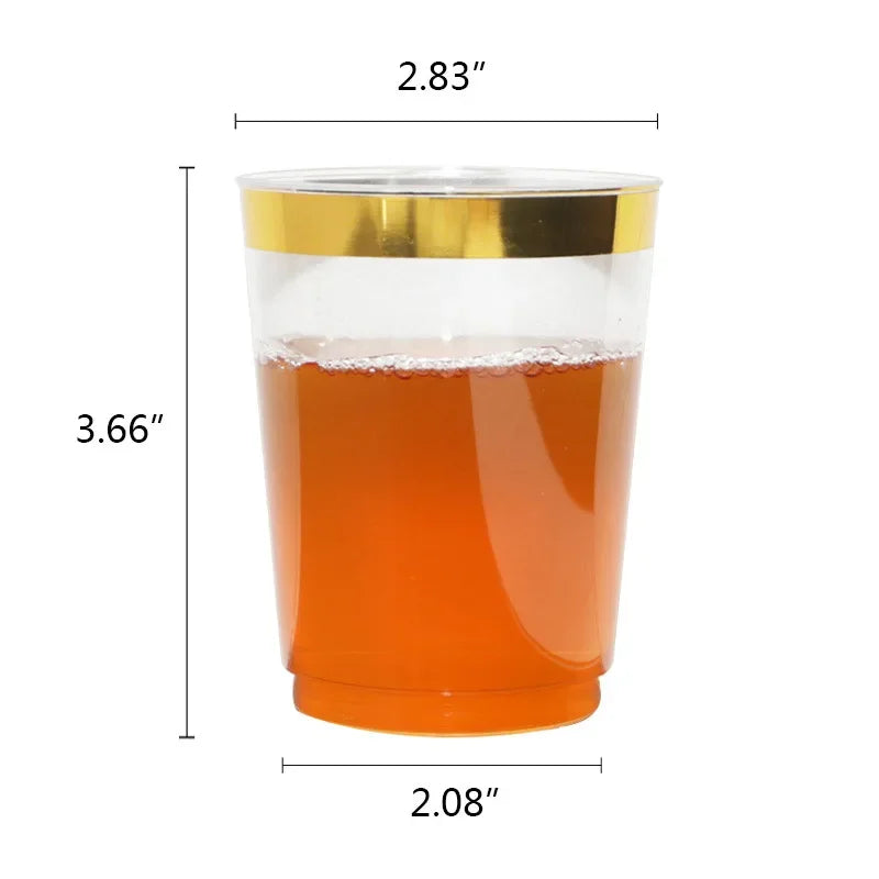 50pcs/Set Phnom Penh Aviation Cup 300ML 10oz Disposable Beverage Party Cutlery Rose Phnom Penh Disposable Plastic Tumblers