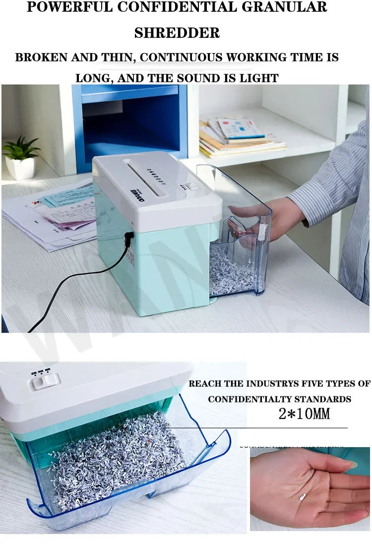 AR210 Electric File Shredder 24v/24w Small Office Household Paper Shredder Granular Electric Paper Shredder