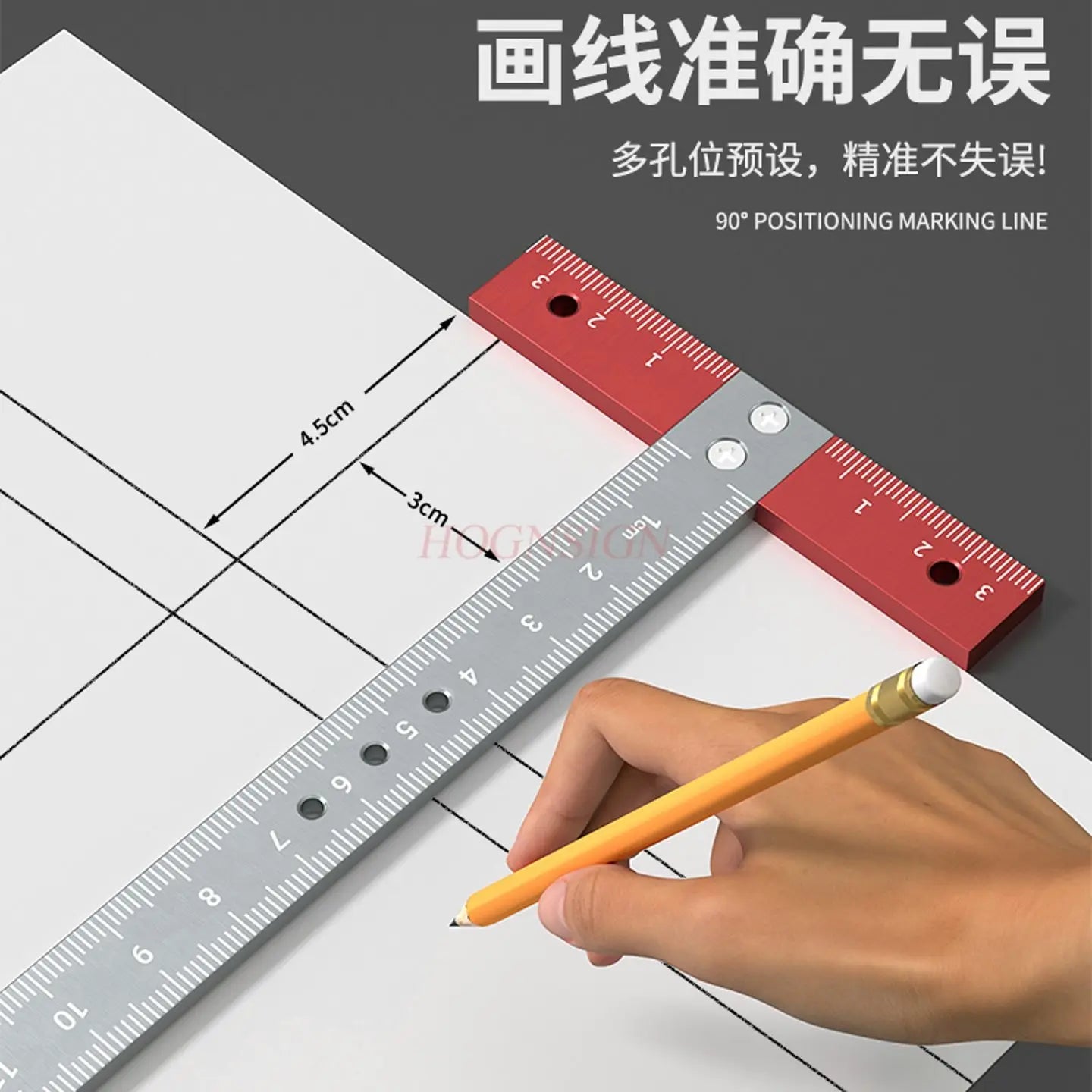 1pcs T-shaped square ruler aluminum alloy industrial grade high-precision T-shaped ruler T-shaped ruler multifunctional ruler