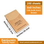 Parchment Paper Baking Paper Square Non-Stick Precut 4” to 12” Grilling Oven Air Fryer Steaming Burger Paper Baking Supplies
