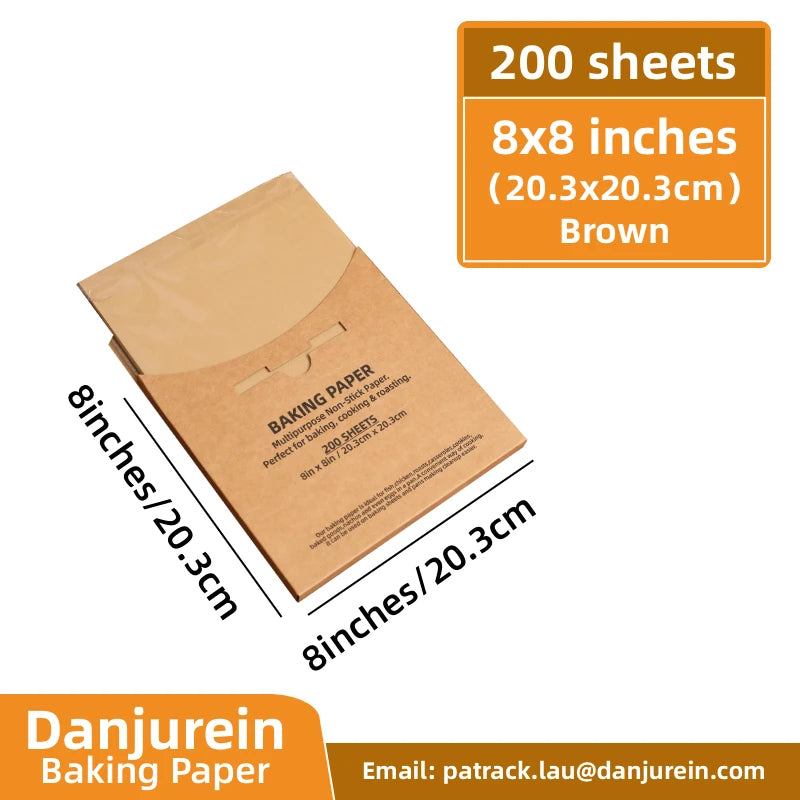 Parchment Paper Baking Paper Square Non-Stick Precut 4” to 12” Grilling Oven Air Fryer Steaming Burger Paper Baking Supplies