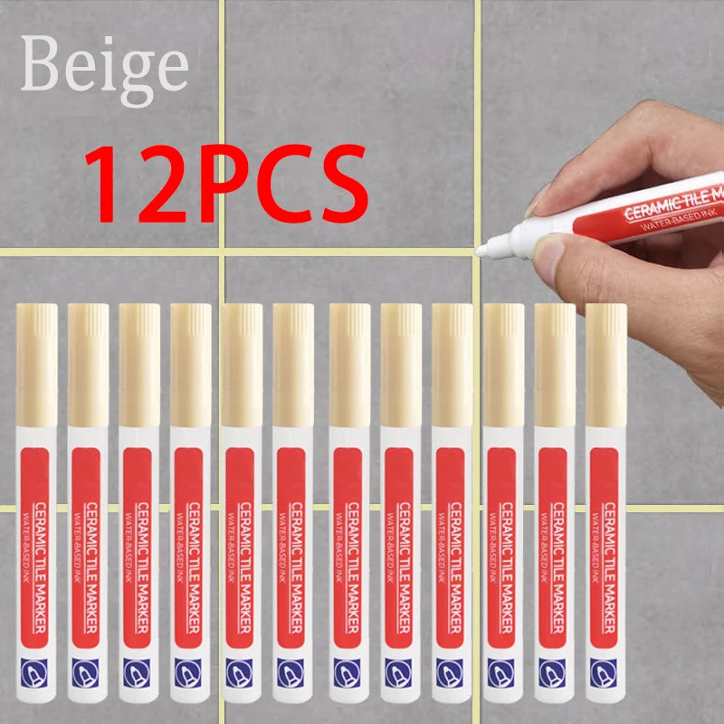 3PCS Tile Marker Tile Grout Repair Tile Grout RepairTiles Marker Joint Feeding Pen Tiles Paint Pen Erasable Whiteboard Marker