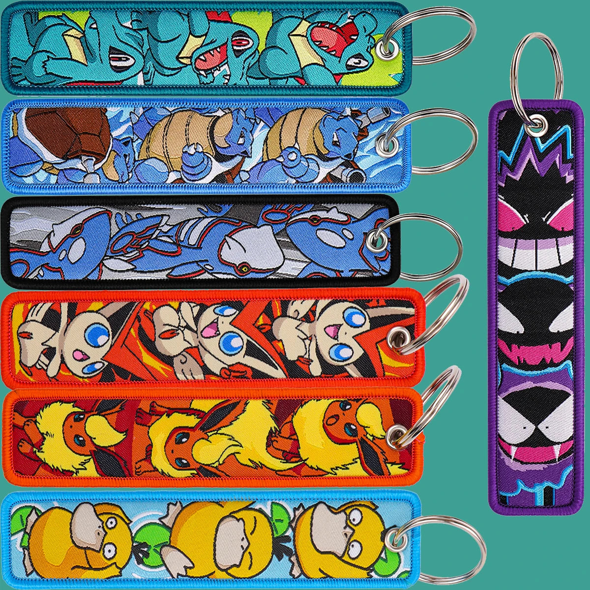 Kawaii Japanese Elf Anime Embroidery Key Fobs Key Tag Motorcycles Cars Backpack Chaveiro Keychain Fashion Keyring Friends Gifts
