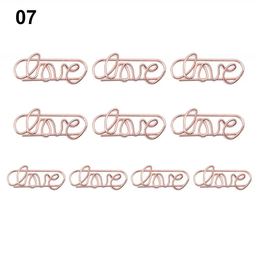 50/20pcs Love Diamond Crown Envelope Stationery Photo Tickets Office Supplies Metal Book Paper Clip Paperclips Mini Binder Clips
