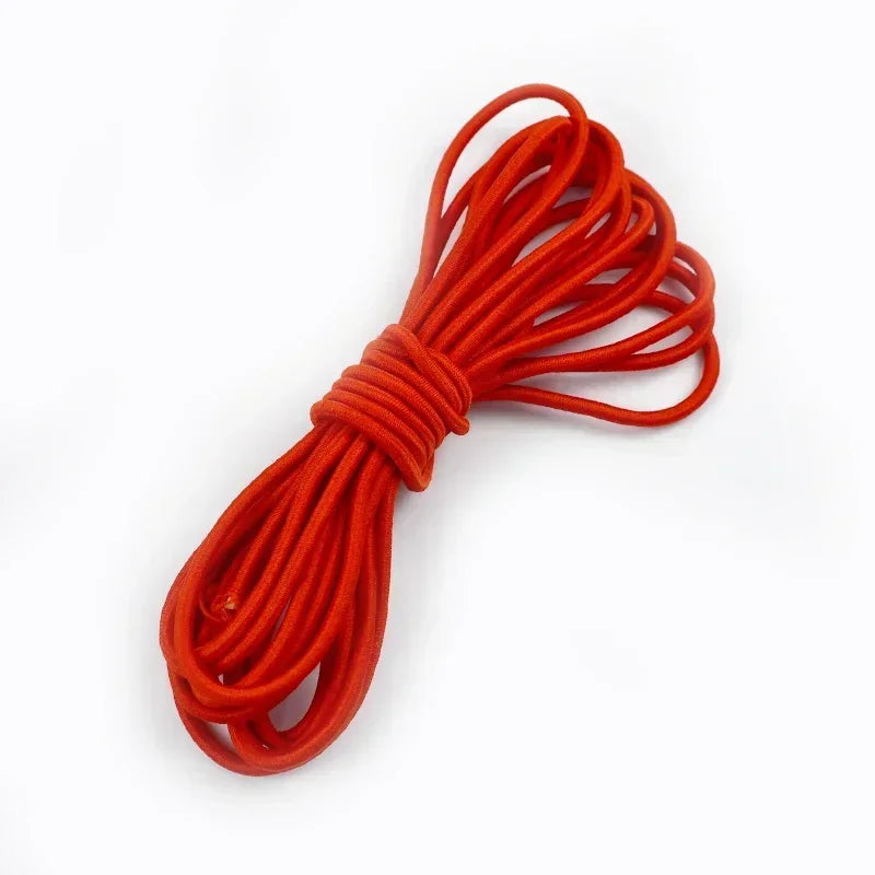 5/10/20/50M 4mm Multicolor Elastic Band Round Hair Bungee Rope Hat Drawstring Rubber Bands Clothes Spring String Cord Sewing Bia