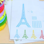 12/22 sheets of 3D printer drawing stencil paper template for 3D printing pen, pattern and clear plate set