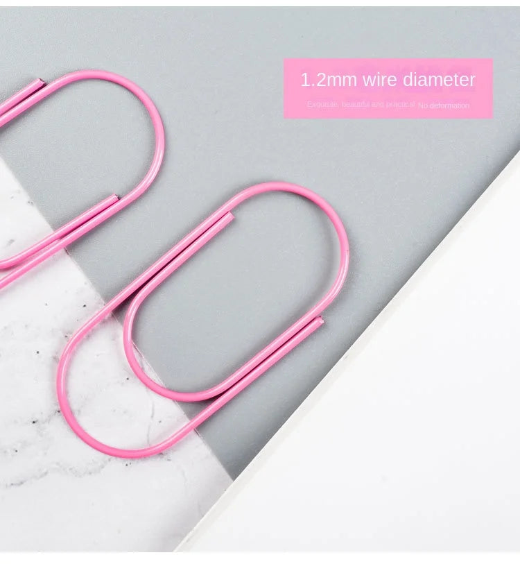 Factory Supply 25pcs/15pcs 50x25mm Large Size Paper Clips 4 Colors Available Large Wide Paper Clips on Promotion