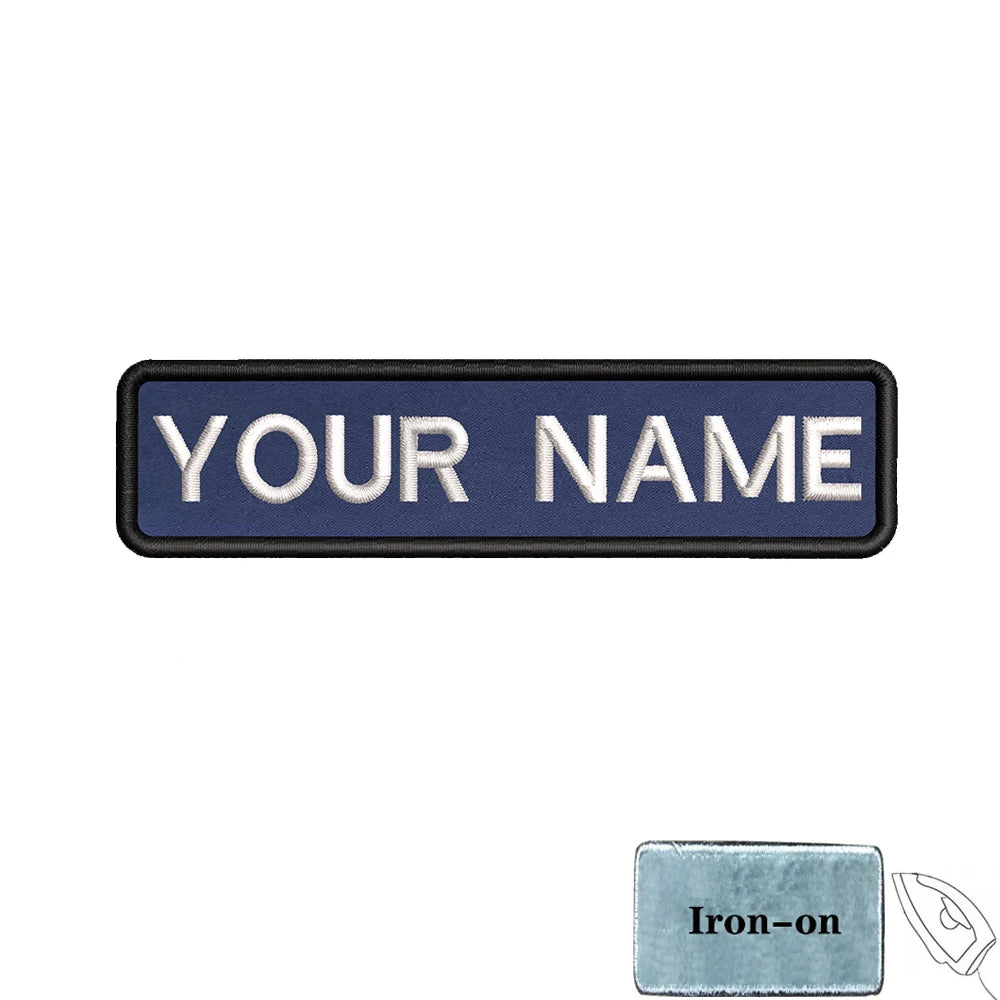 1PC 10cmX2.5cm Custom Personalized Name number Patch Stripes Badge tags chevrons Armband Iron On Or Hook Loop embroidered