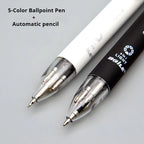 5-Color 0.7mm Ballpoint Pen And 0.5mm Automatic Pencil 6-in-1 Set Creative Writing Office And School Tool
