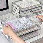 Document Storage Box,Desktop Documents, A4 Data Sorting Box, Household Registration Book, File Bag, Dustproof And Moisture-Proof