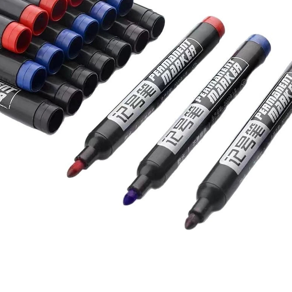 1-100Pcs Waterproof Oil-based Marker Pen Quick Dry Black Blue Red Ink Permanent for Metal Glass Stationery Art School Supply