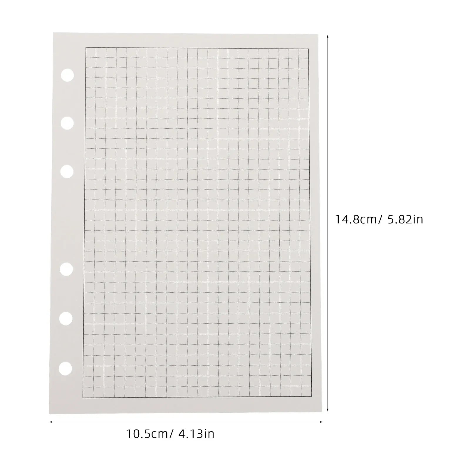100Pcs Loose Leaf Refill Paper Graph Paper for Binder Journals Compatible 6-Ring Binder Grid Sheets Planner Filler Pages Project