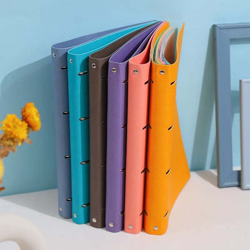 New A4 PU Leather Notebook Binder, Refillable 3/4 Round Ring Binder Cover for A4 Filler Paper, Notebook Personal Planner Binder