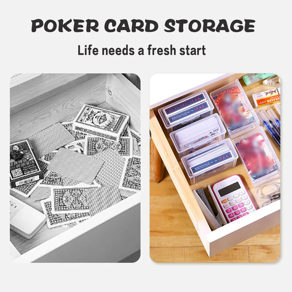 Playing Deck Card Storage Box High Capacity Playing Card Case Plastic Card Boxes for Trading Card Games Card Collector