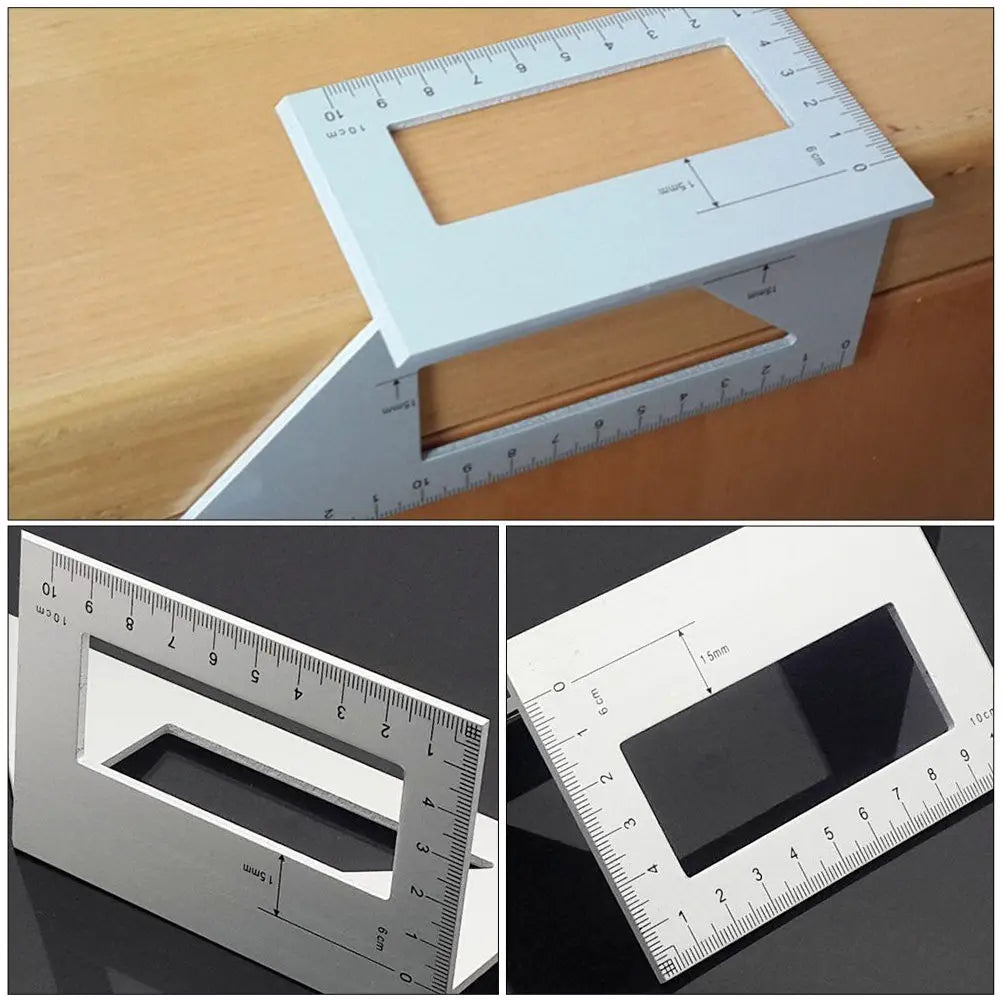 Aluminum Alloy T Ruler Right Angle 45 90 Degree Scribing Ruler Woodworking Measuring Tool Woodworking Scriber Vertical