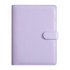 New A5 PU Leather Binder Cover with Magnetic Buckle Closure, 6 Ring Personal Notebook for Organizing Planner, Photo Card Sleeves