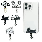 Cartoon Panda Cat Dog 360 Rotatable Metal Phone Tether Tab Patch Gasket Cellphone Lanyard Hanging Rope Safety Connecter Piece