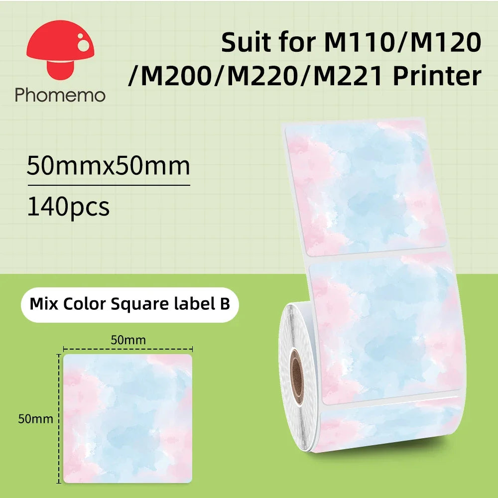 Phomemo Label For M110/M220/M221 Mini Printer Portable Thermal Label Stickers Self-Adhesive Waterproof Label Maker Sticker New
