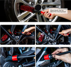 SEAMETAL Car Wheel Detailing Cleaning Brush Woolies Plush Car Rim Tire Wash Brushes Long Handle Bendable Auto Wheel Clean Tools