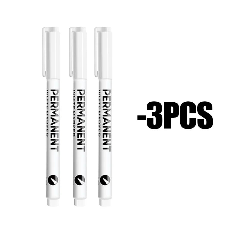 1/3/6Pcs White Marker Pens Acrylic Paint Pen for Rock Ceramic Glass Tire Metal Canvas Waterproof Painting White Marker