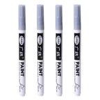4Pcs/set Oil Based White Black Permanent Paint Markers Pens 0.7mm Extra Fine Waterproof, for Rock Painting, Wood, Metal, Canvas