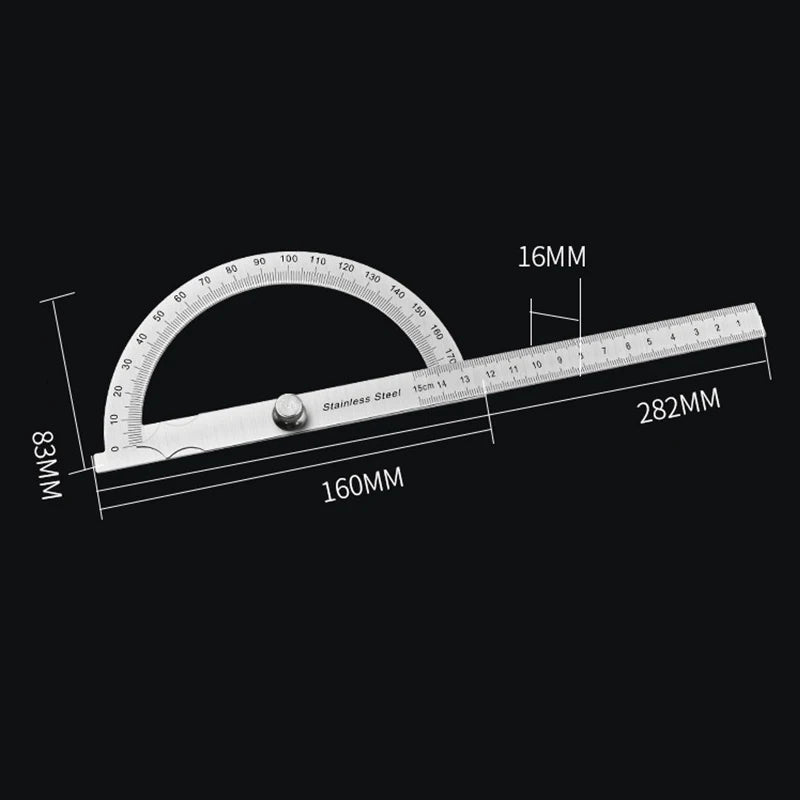 Stainless Steel 180 Degree Protractor Angle Ruler Metal Angle Meter Gauge Finder Goniometer For Precision Measurement
