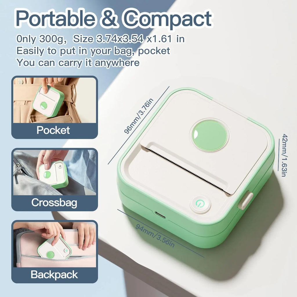DOLEWA D5 Label Maker Inkless Sticker Printer 12-57mm Roll Paper Adjustable Thermal Pocket Printer for Photo Printing