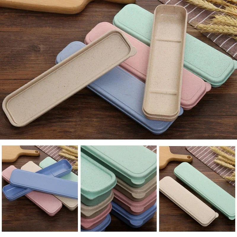 Portable Travel Tableware Eco-friendly Storage Box Case Food Grade Dinnerware Kitchen Fork Spoon Box Kid Cutlery Set Organizer
