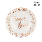 1Bag Team Bride Disposable Tableware Paper Plates Cup Wedding Bridal Shower Hen Night Bachelorette Engagement Party Decoration