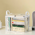 Foldable book box student dormitory classroom book organizer transparent waterproof household book organizing storage box