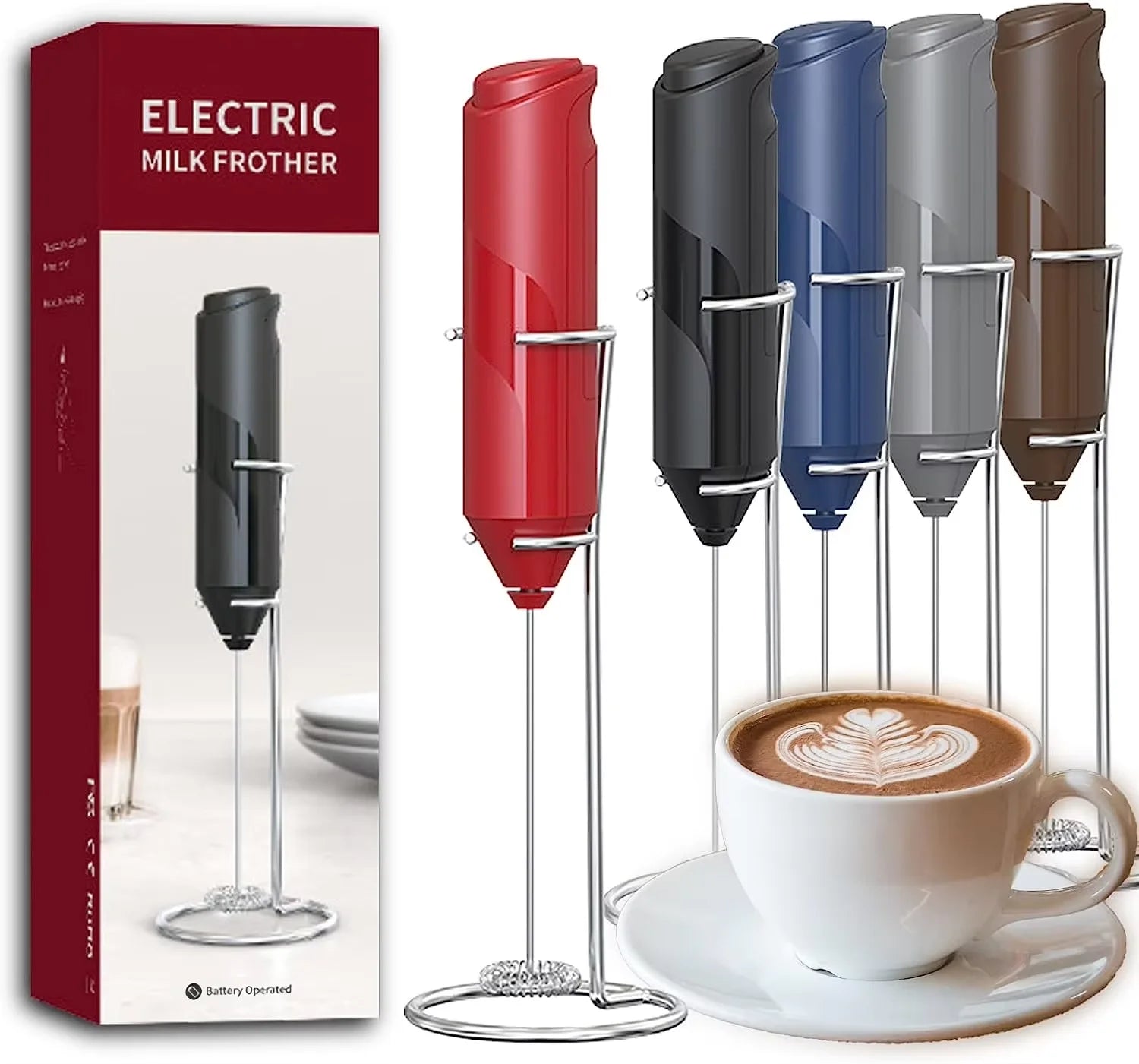 Wireless Electric Coffee Frother, Portable Stirrer, Battery Powered Mini Frother, Egg Beater, Cream Frother