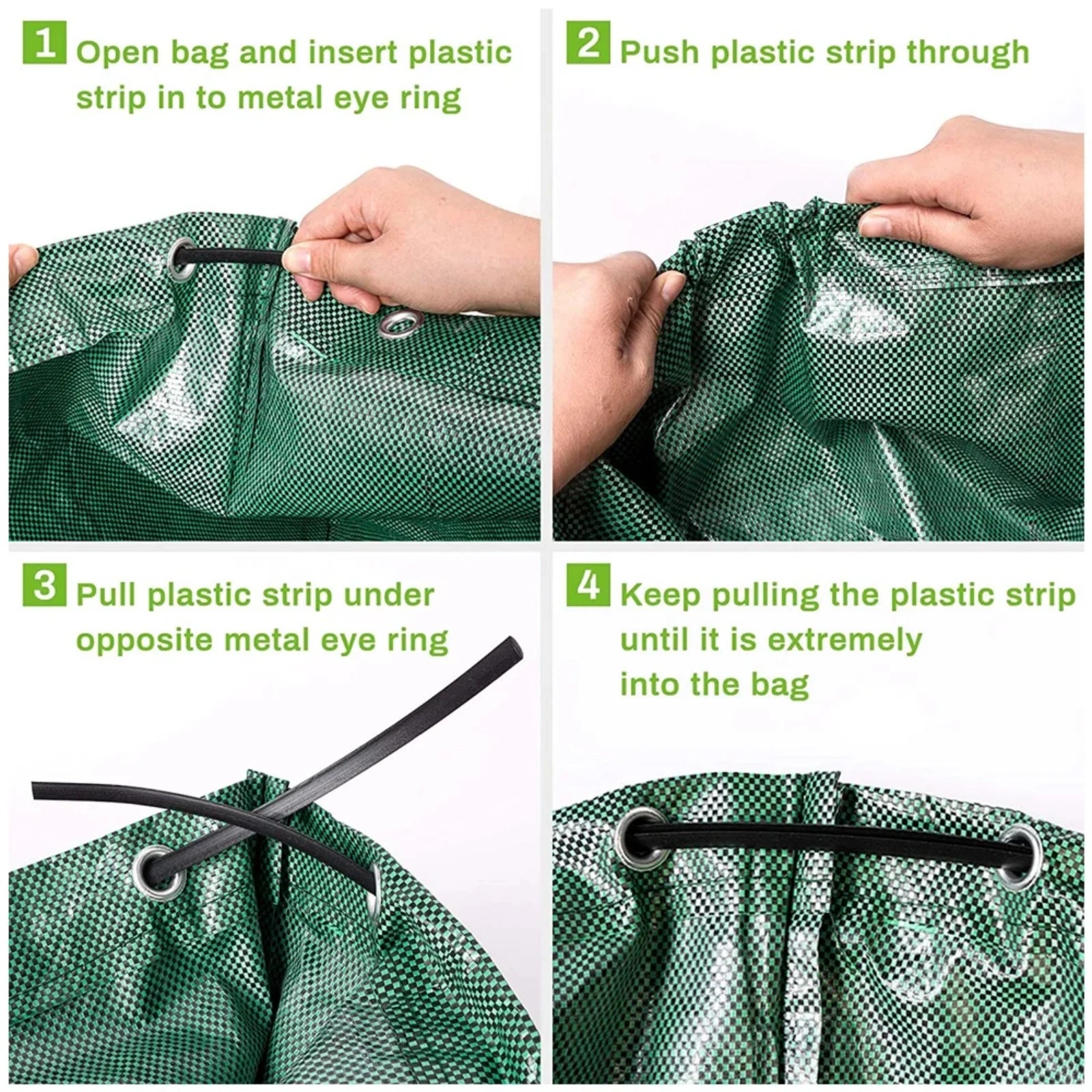1/2/3 Pack Reusable Garden Waste Bags 72 Gallon Yard Leaf Lawn Trash Waste Bags