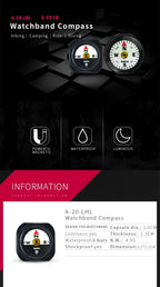 KANPAS Watch Band Compass Wrist Strap Compass Waterproof Mini Luminous  Magnetic for Outdoor,Camping,Hicking,Survival