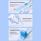 1 roll 100pcs blue rabbit garbage bag Portable Printed Thickened Garbage Bags, Stylish Blue Heart & Rabbit Drawstring Trash Bags