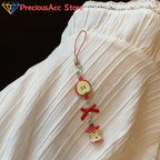 Cute Star Flower Mobile Phone Strap Kawaii Ceramic Beaded Mobile Phone Lanyard Bag Decoration Camera Pendant Fashion Keychain