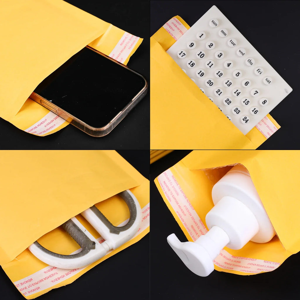 50/10pcs Kraft Bubble Envelopes Bags Mailers Self-adhesive Sealed Waterproof Business Shipping Bag Gift Packaging Storage Pouch